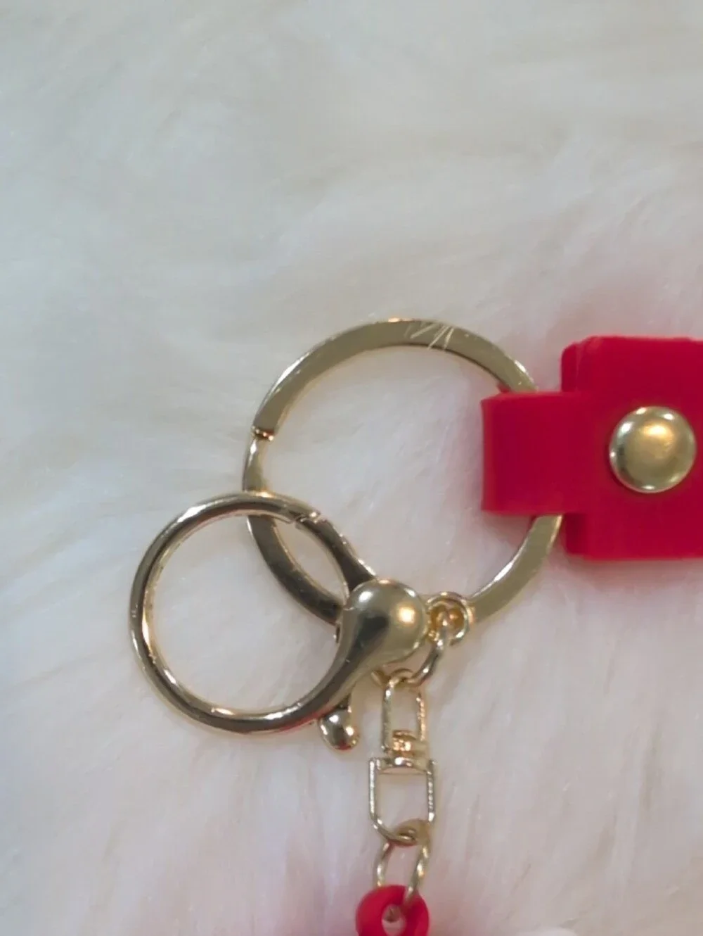 Hello Kitty Red & White Holiday Silicone Key Charm with Gold Hardware